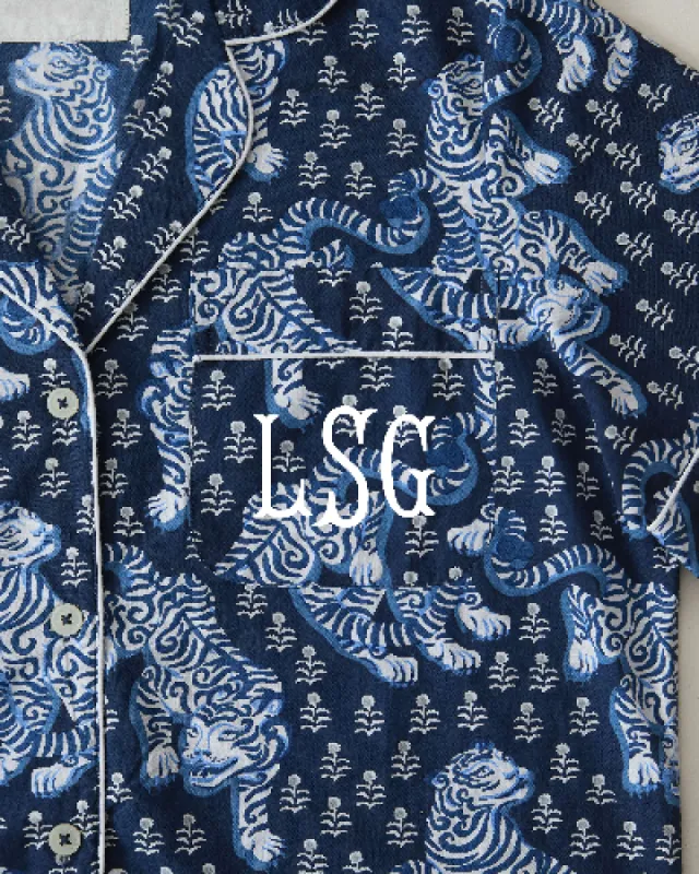 Tiger Queen - Long PJ Set - Navy sold by Printfresh