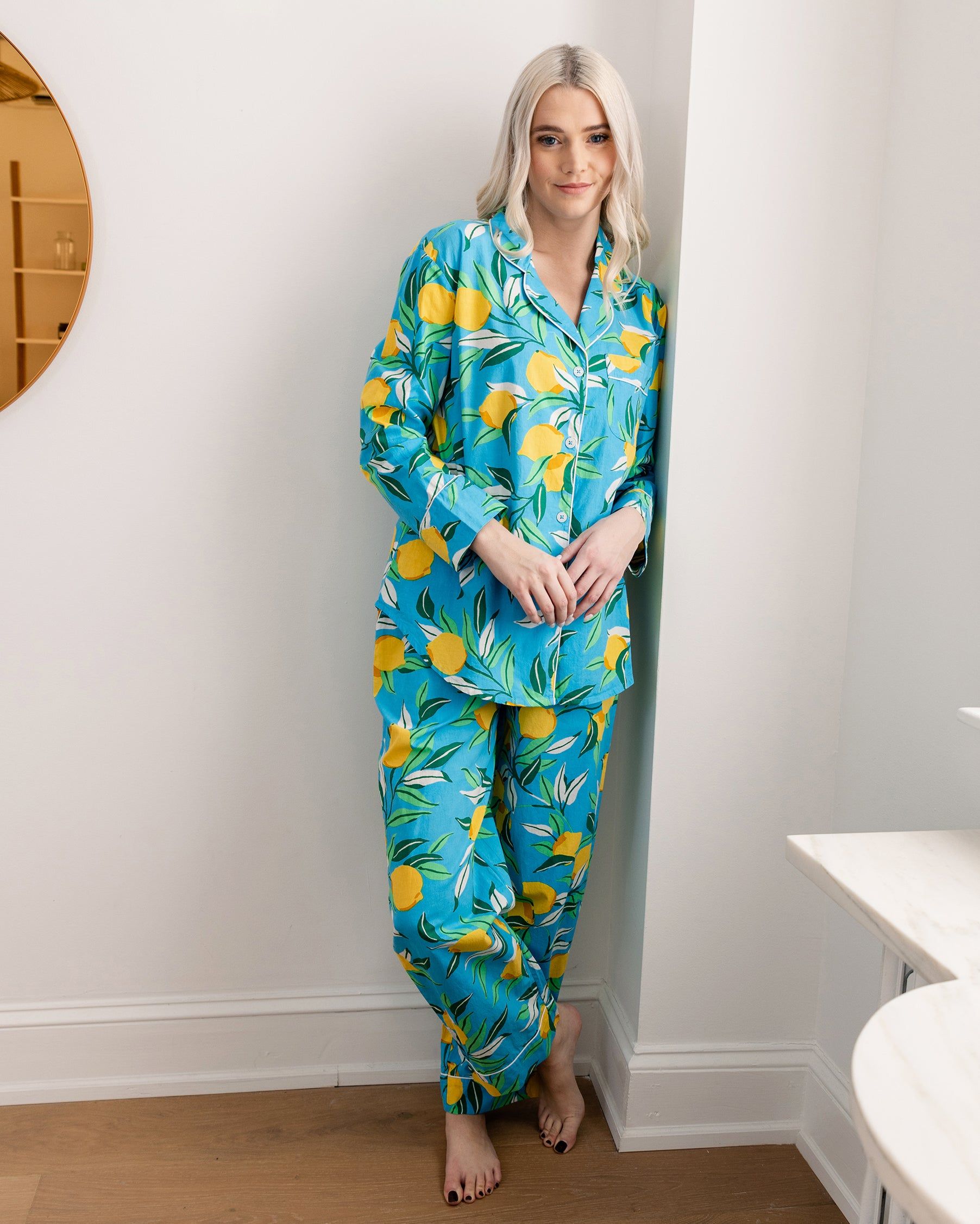 Lemon Zest - Petite Long Sleep Set - Turquoise sold by Printfresh product image thumbnail 4
