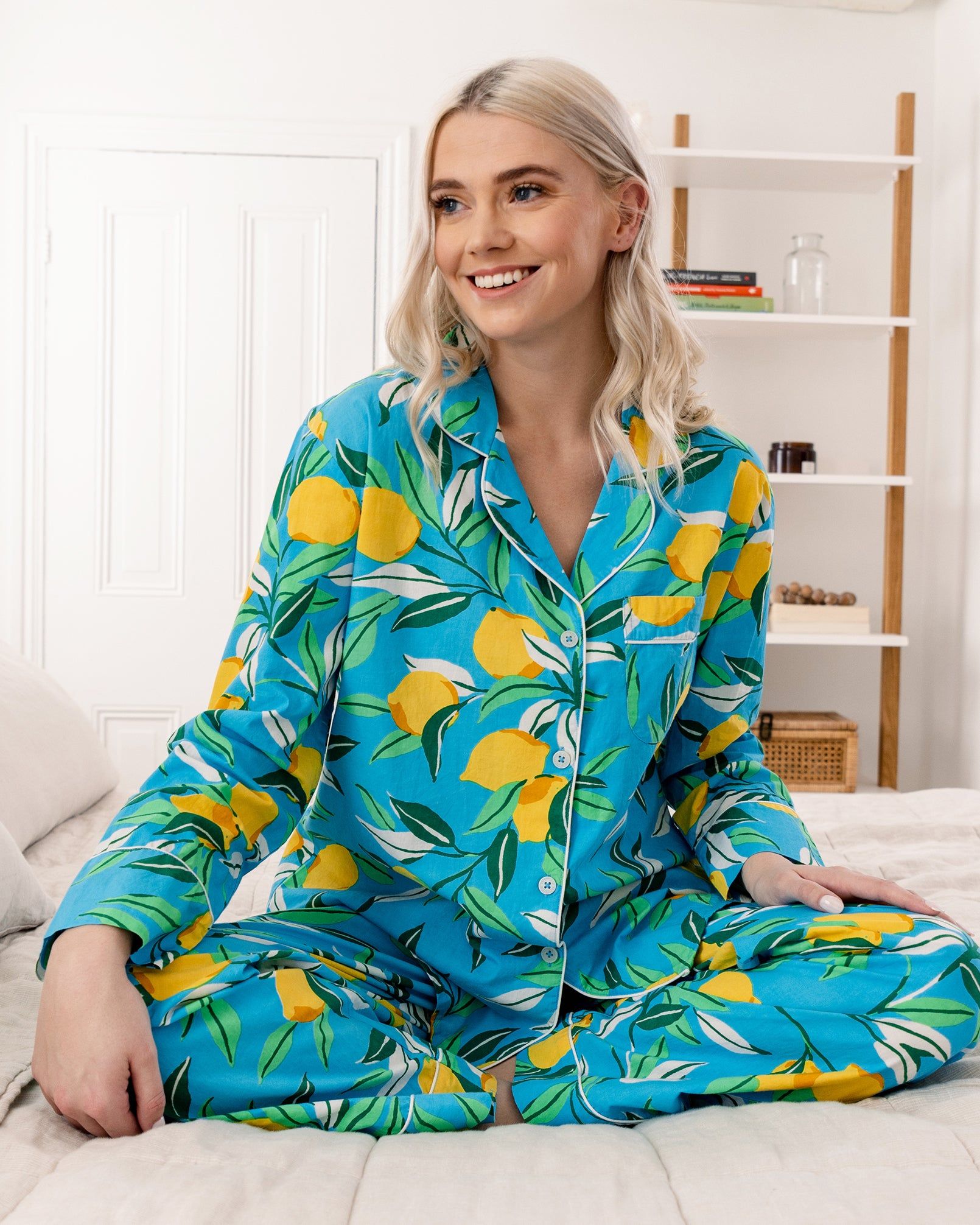 Lemon Zest - Petite Long Sleep Set - Turquoise sold by Printfresh product image thumbnail 6