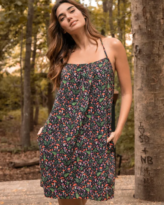 Toadstools - Cami Nightgown - Ink sold by Printfresh