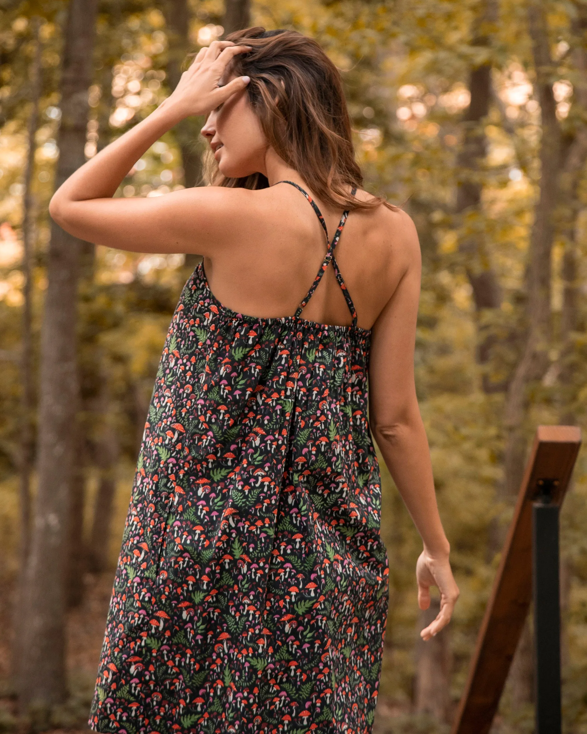 Toadstools - Cami Nightgown - Ink sold by Printfresh product image thumbnail 3