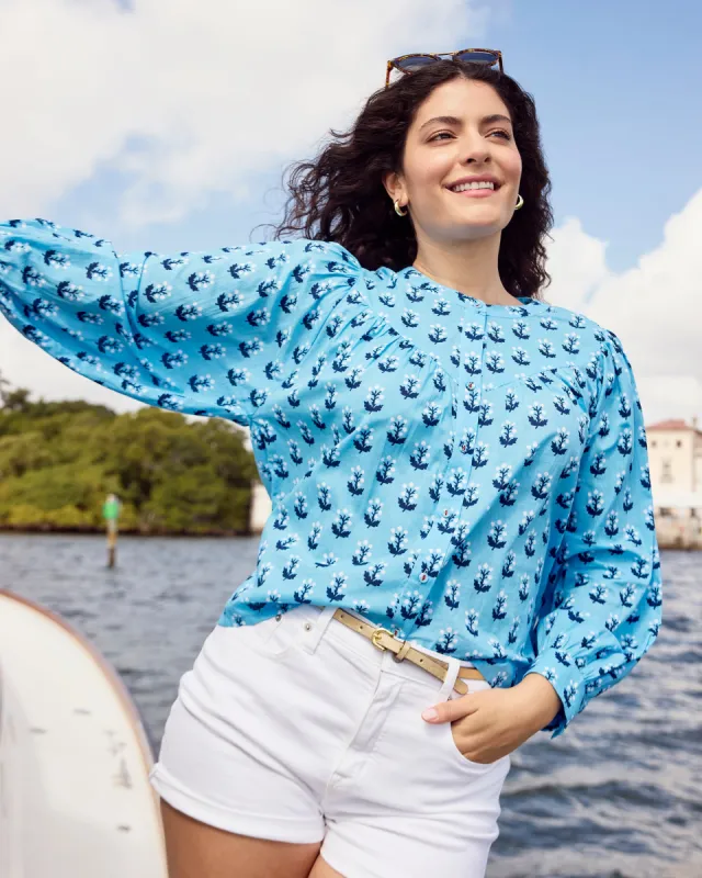 In Bloom - Birdie Blouse - Powder Blue sold by Printfresh