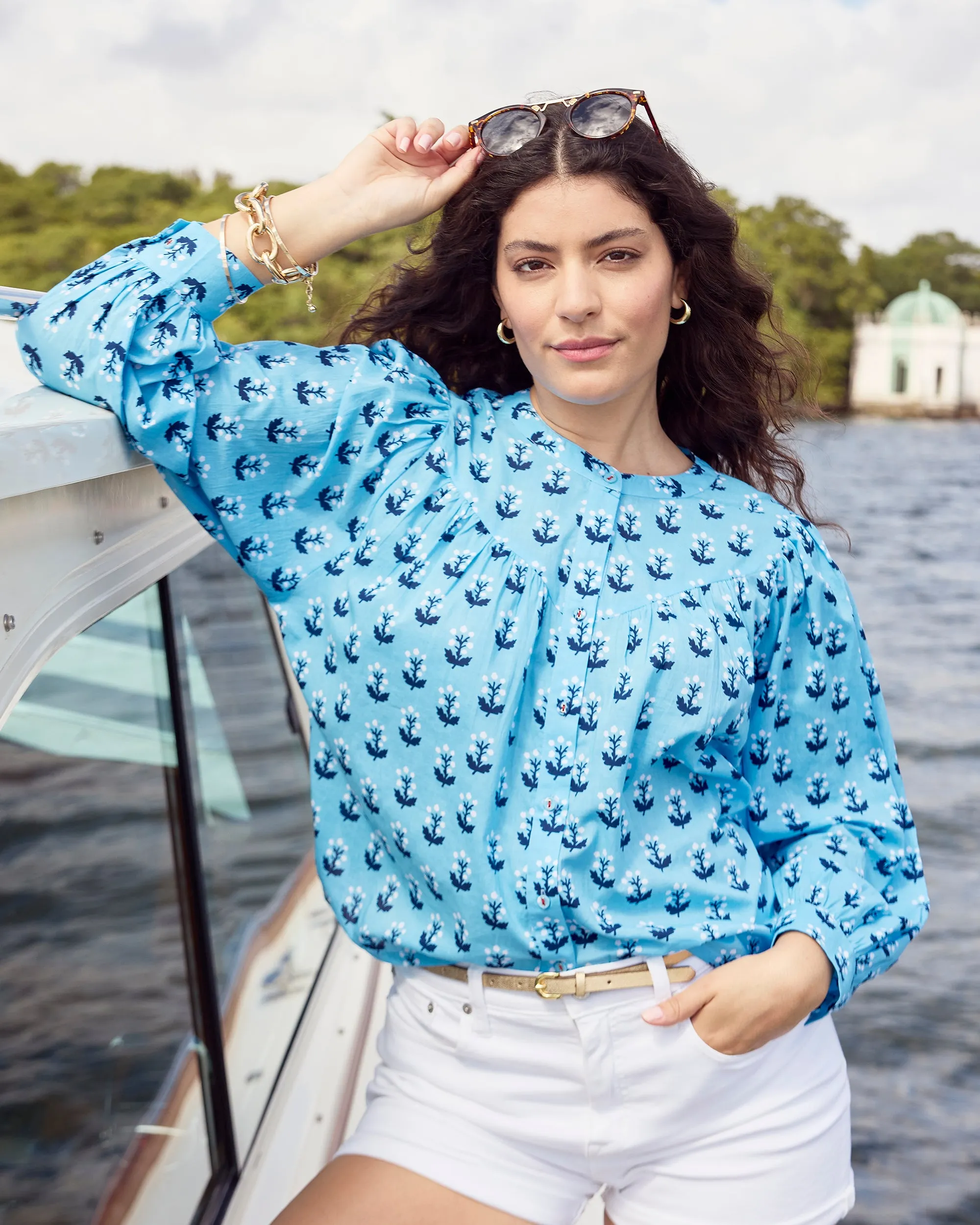 In Bloom - Birdie Blouse - Powder Blue sold by Printfresh product image thumbnail 2