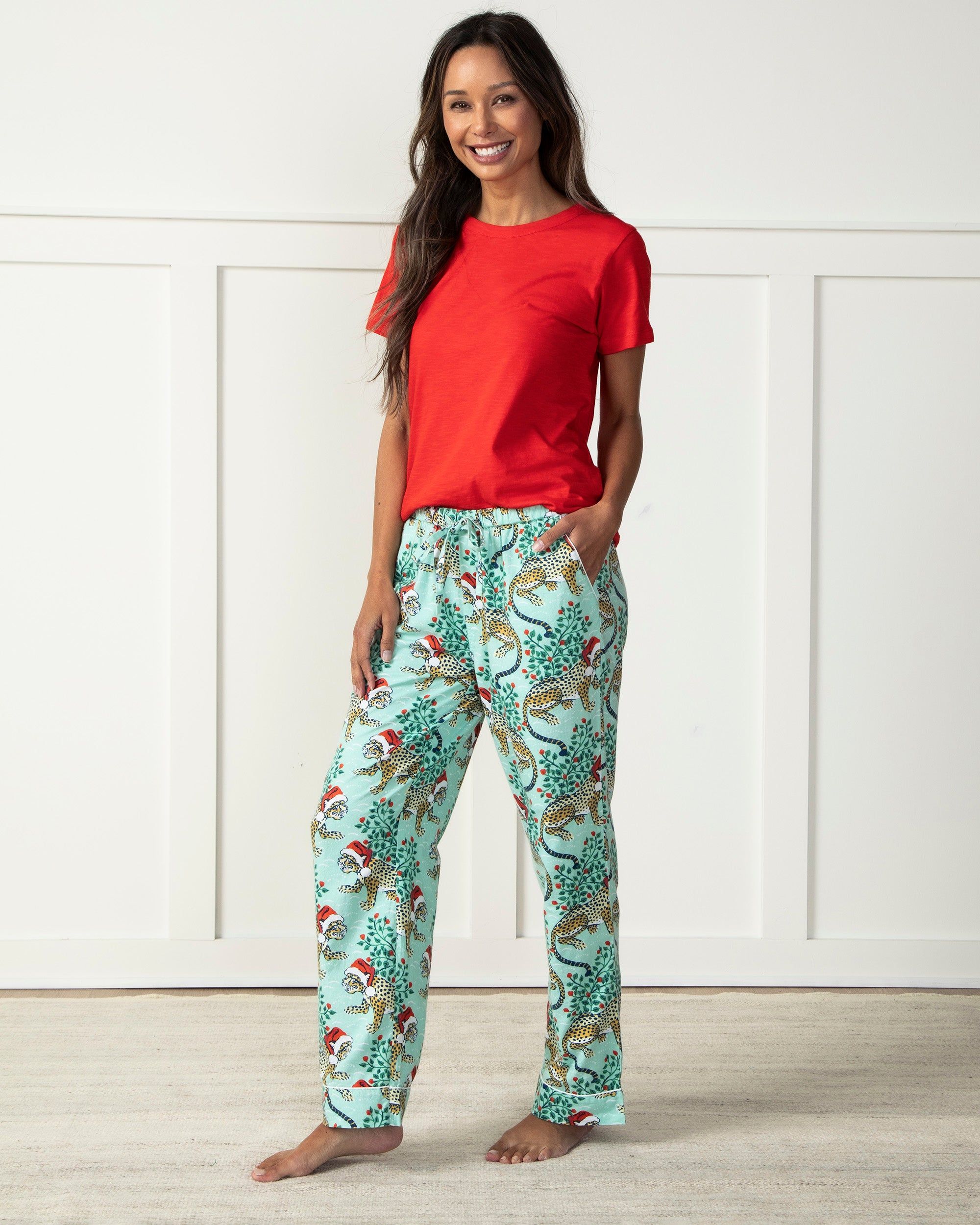 Holly Jolly Bagheera - T-Shirt & Pajama Pant Set - Frosted Mint sold by Printfresh