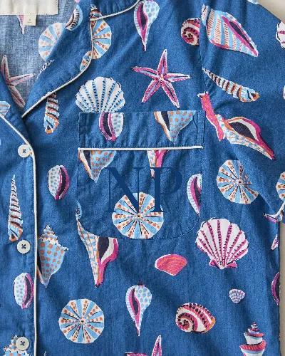 Beachcomber - Tall Long PJ Set - Shoreline Blue sold by Printfresh