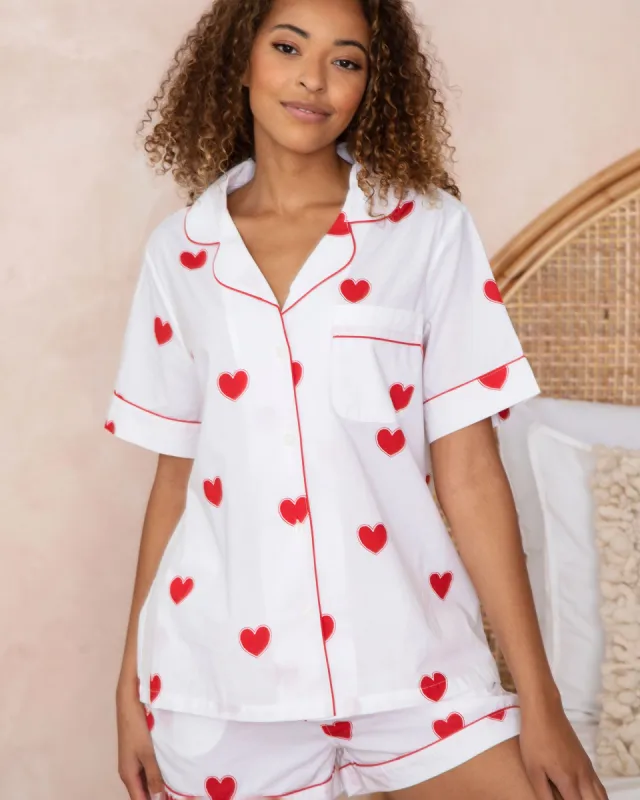 Queen of Hearts - Petite Short PJ Set - Ruby Cloud sold by Printfresh