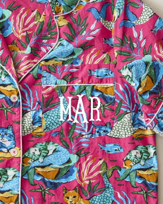 Meowing Mermaids - Short PJ Set - Hot Pink sold by Printfresh