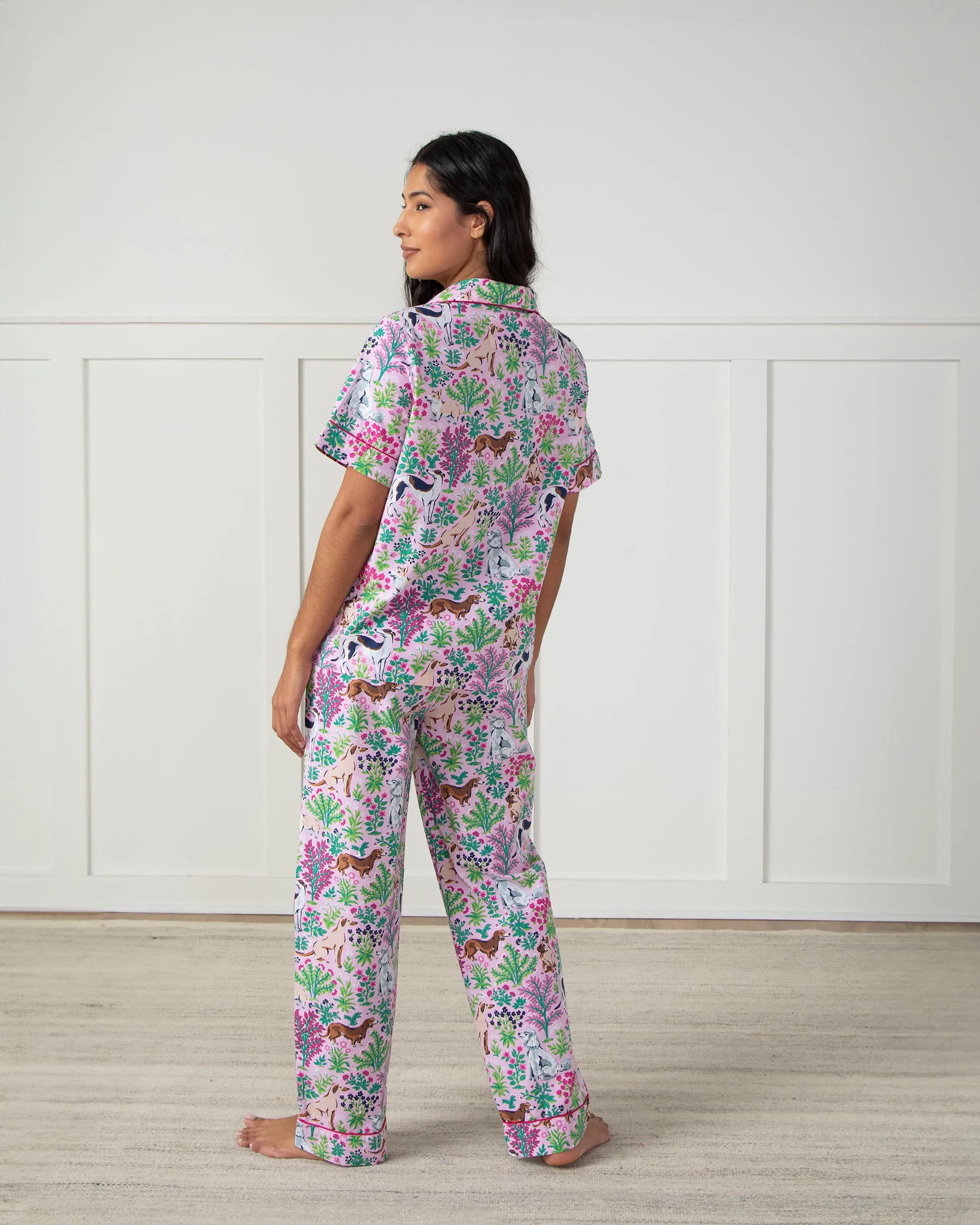 Must Love Dogs - Petite Short Sleeve Top & Long Pants Set - Pink Peony sold by Printfresh product image thumbnail 4