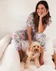 Must Love Dogs - Petite Short Sleeve Top & Long Pants Set - Pink Peony sold by Printfresh