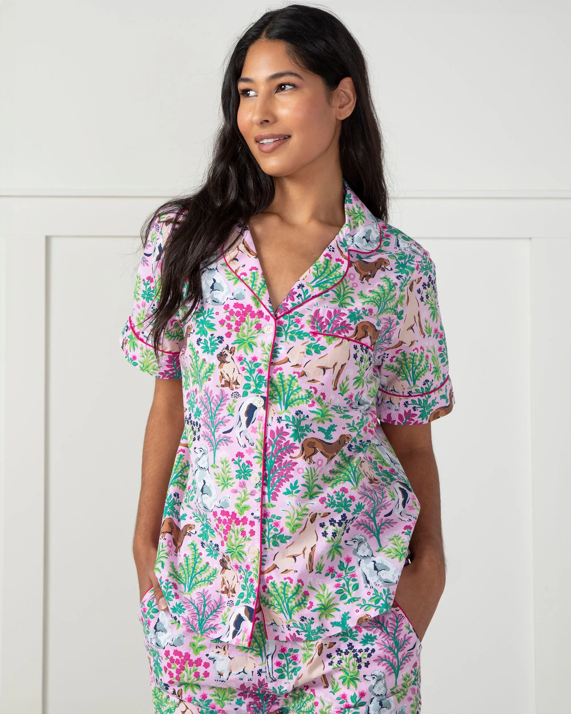 Must Love Dogs - Petite Short Sleeve Top & Long Pants Set - Pink Peony sold by Printfresh product image thumbnail 5