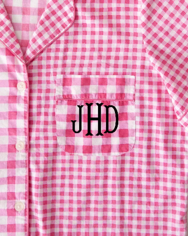 Garden Gingham - Short PJ Set - Pink Spritz sold by Printfresh
