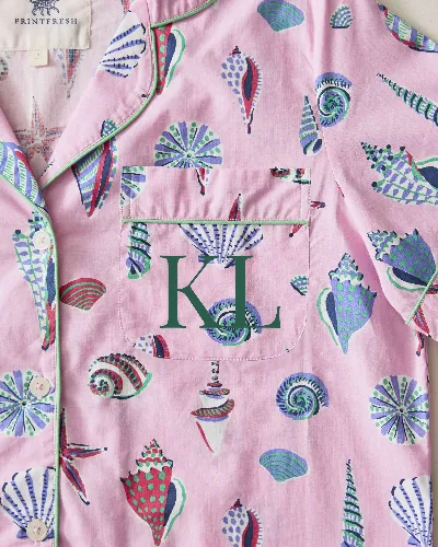 Beachcomber - Short Sleeve Top & Cropped Pants Set - Pink Sand sold by Printfresh