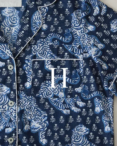 Tiger Queen - Long PJ Set - Navy sold by Printfresh