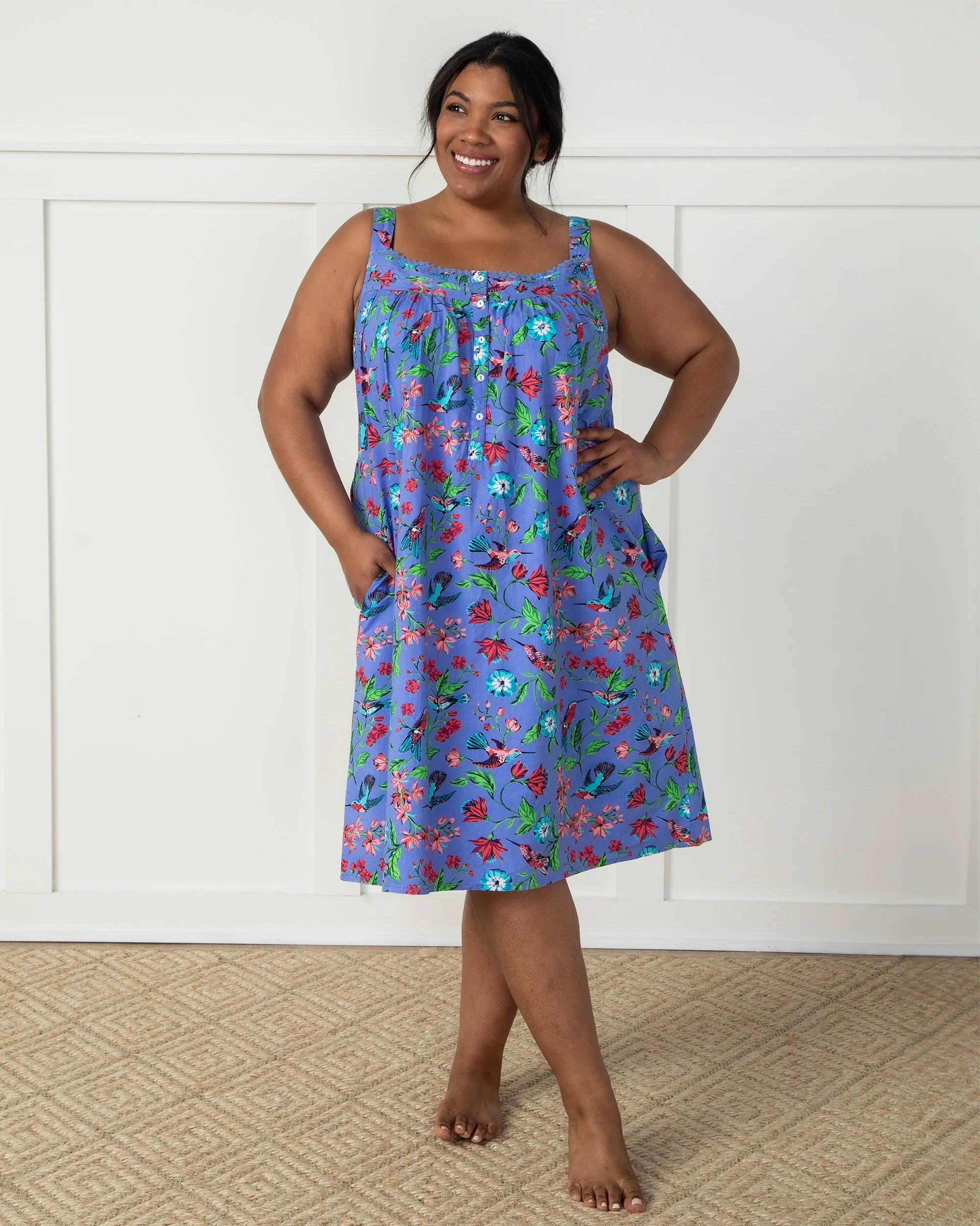 Hummingbird Haven - Back to Bed Nightgown - Crocus sold by Printfresh product image thumbnail 3