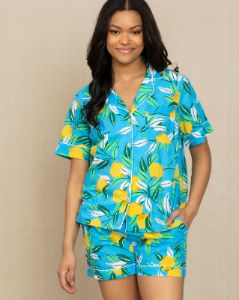 Lemon Zest - Petite Short Sleep Set - Turquoise sold by Printfresh