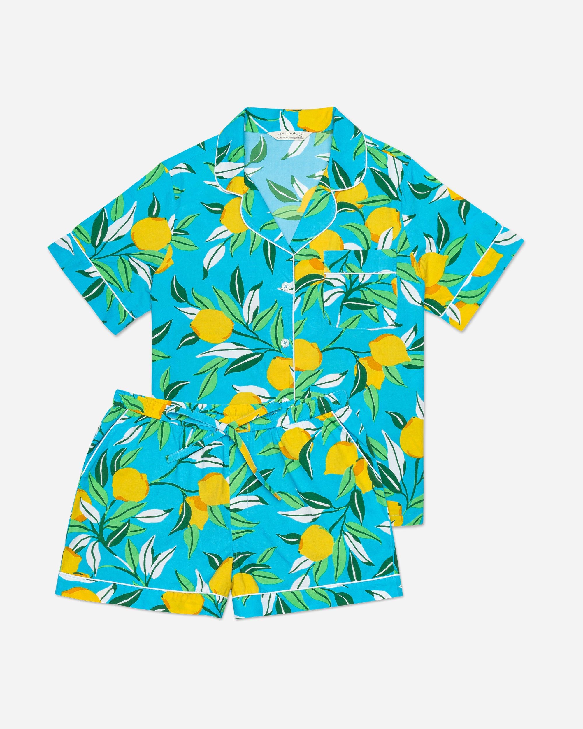 Lemon Zest - Petite Short Sleep Set - Turquoise sold by Printfresh product image thumbnail 2