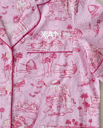 PF x Sean Taylor Girls' Trip Toile - Short PJ Set - Rose sold by Printfresh