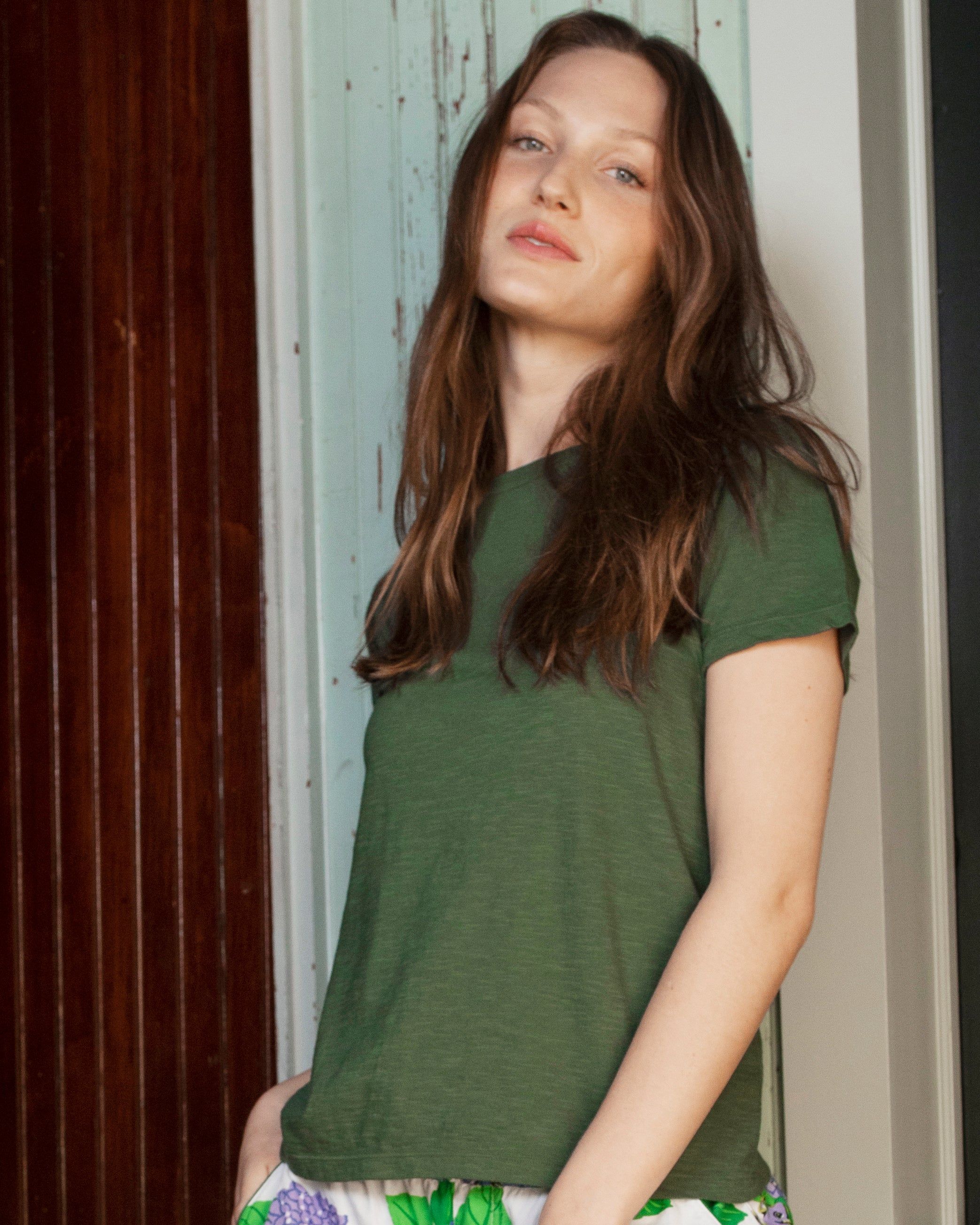 Saturday Tee - Knit T-Shirt 3-Pack - Cloud/Basil/Indigo sold by Printfresh product image thumbnail 4