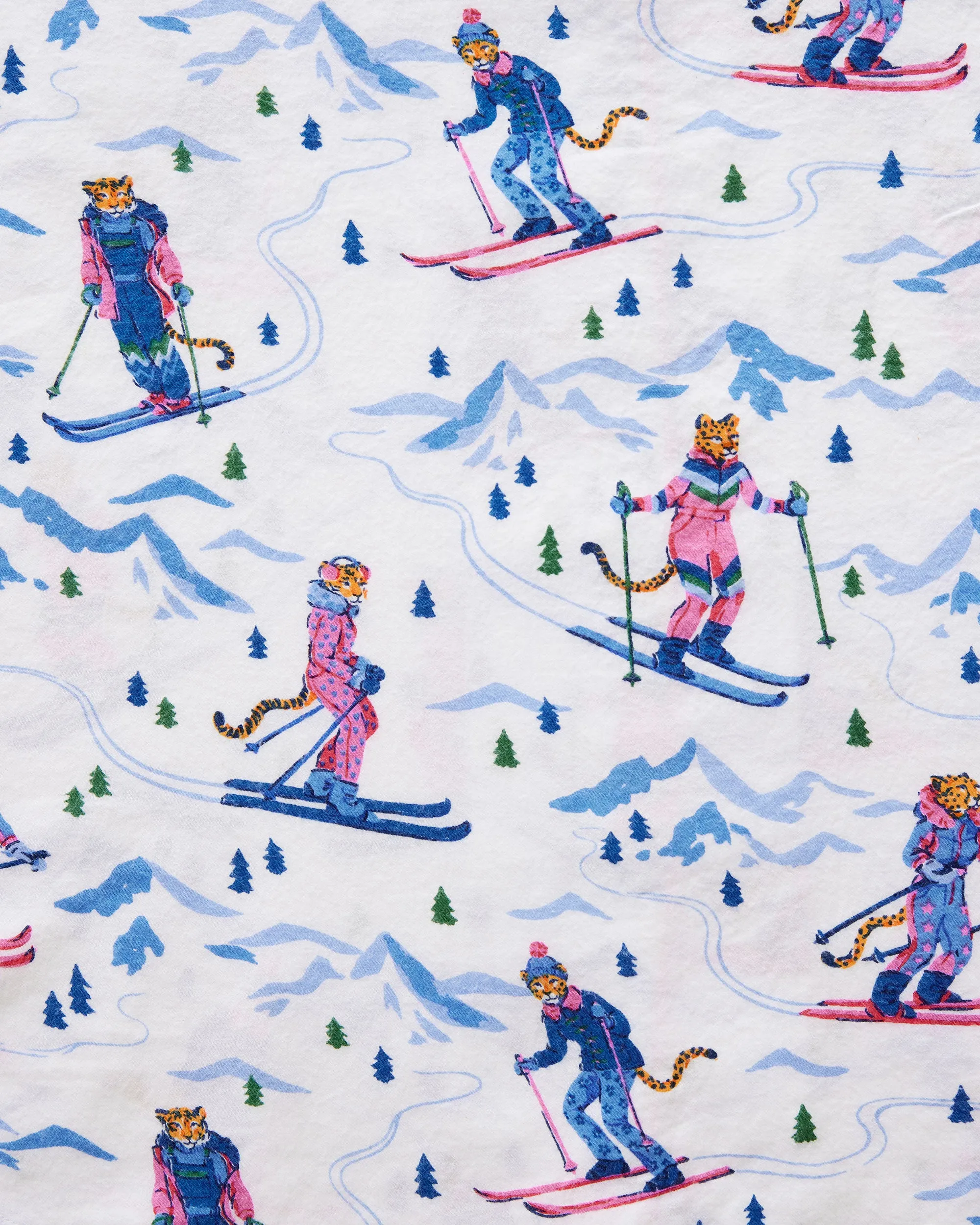 Hit the Slopes - Lightweight Flannel Long PJ Set - Icicle sold by Printfresh product image thumbnail 3