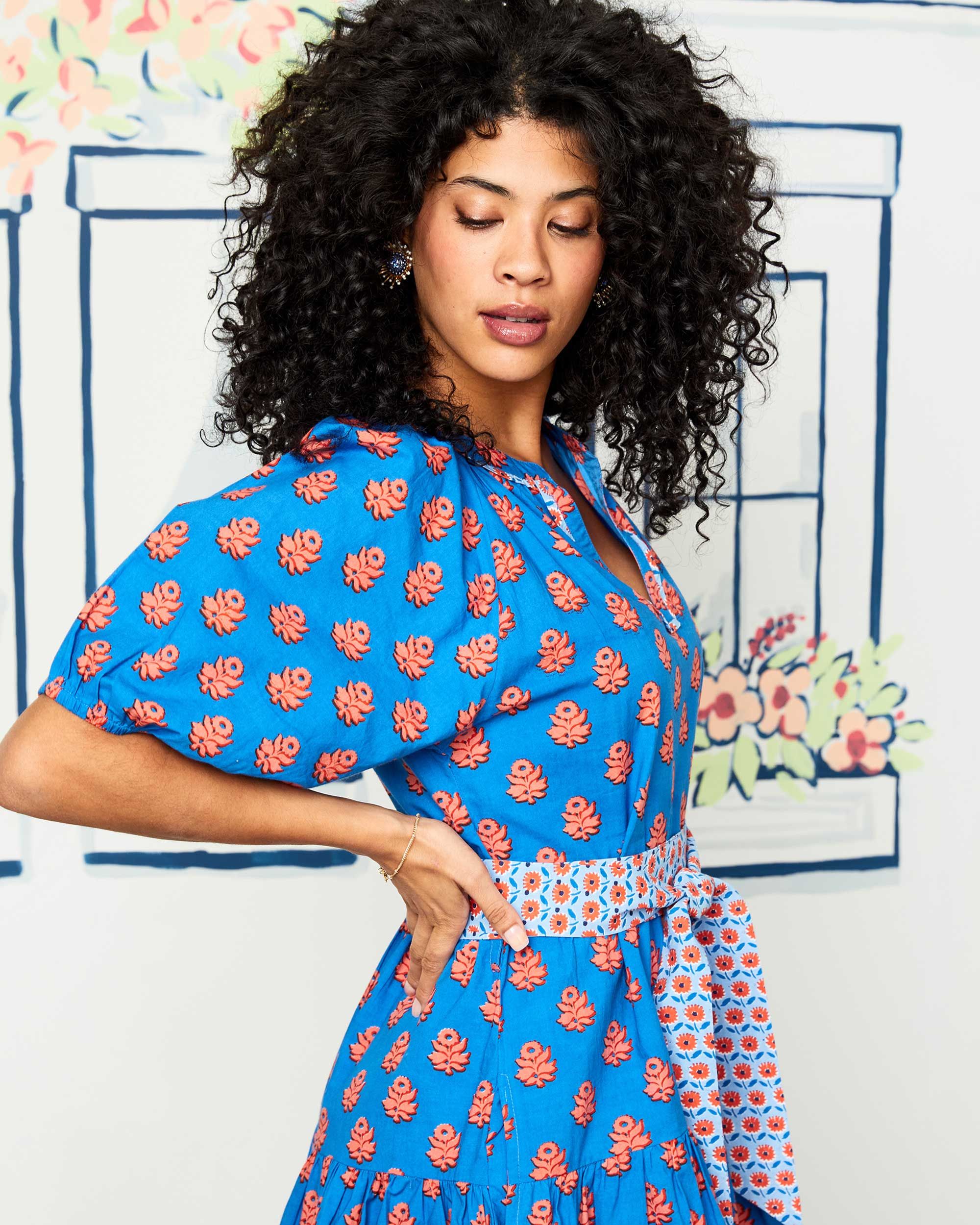 Zinnia - Walk in the Park Dress - Nautical Blue sold by Printfresh product image thumbnail 3