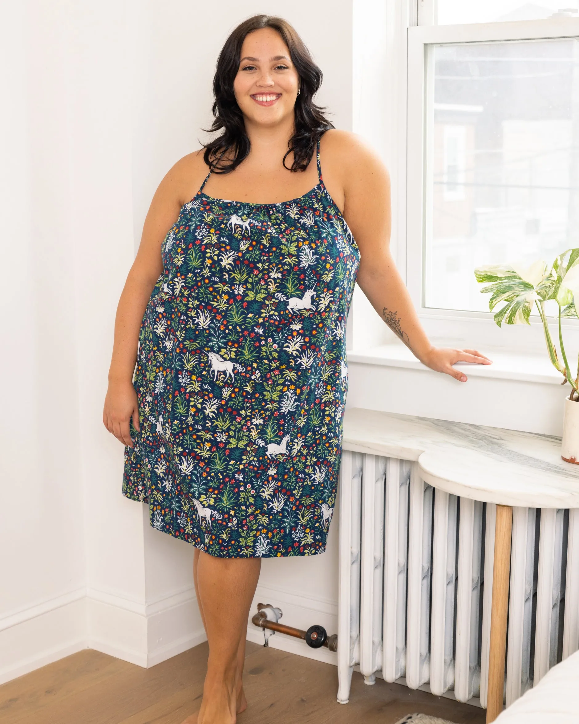 Unicorn's Garden - Cami Nightgown - Indigo sold by Printfresh product image thumbnail 2