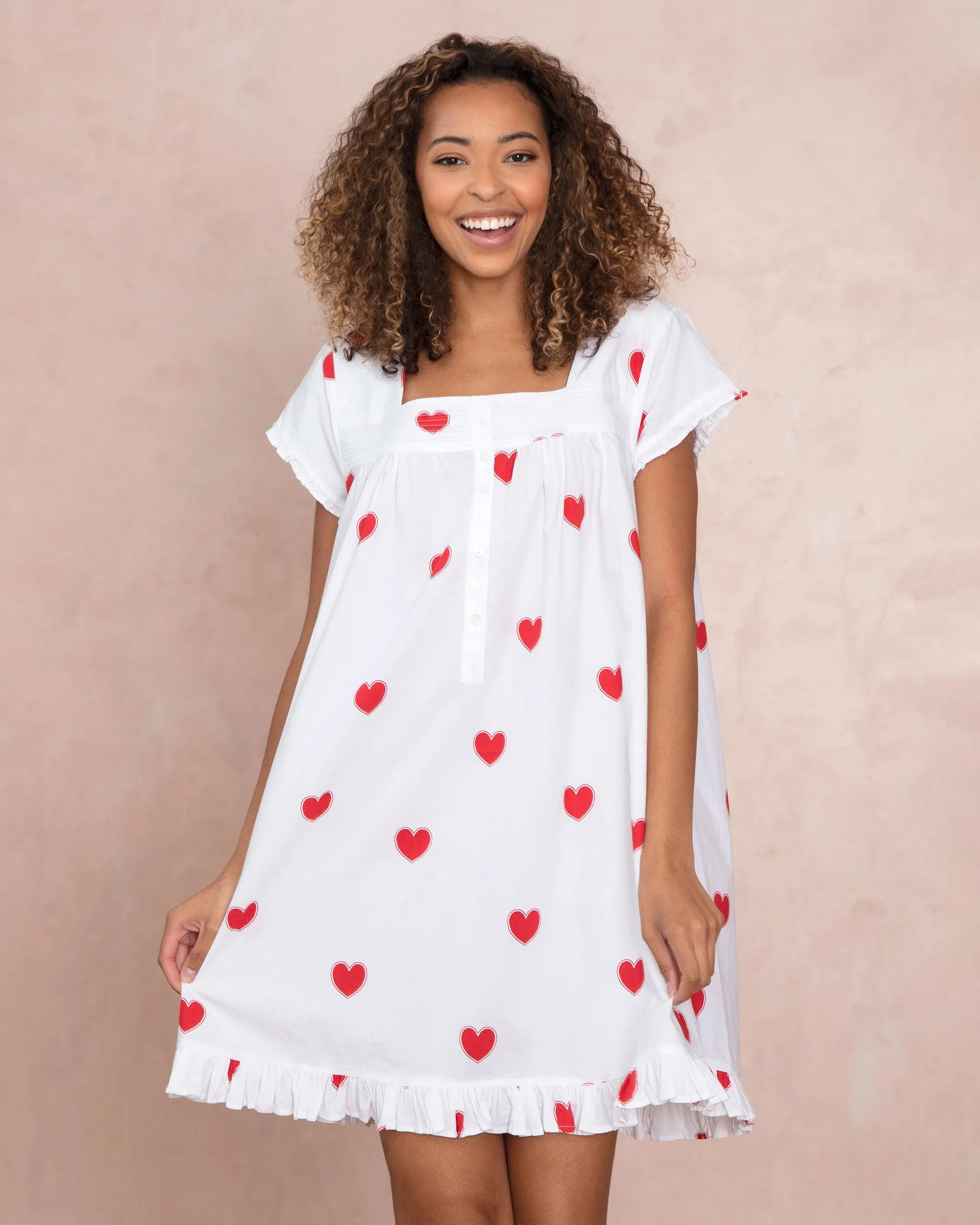 Queen of Hearts - Pintuck Nightgown - Ruby Cloud sold by Printfresh product image thumbnail 3