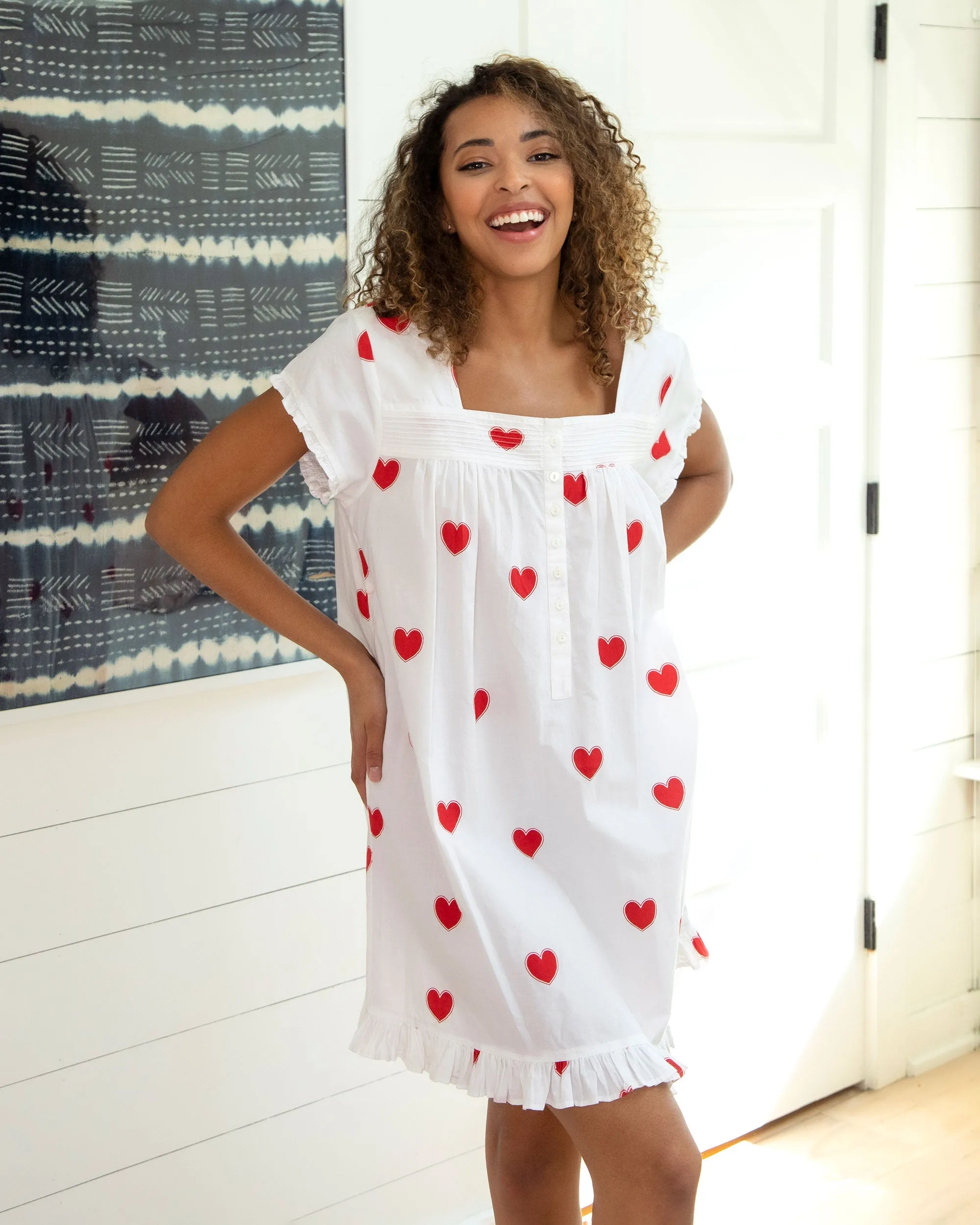 Queen of Hearts - Pintuck Nightgown - Ruby Cloud sold by Printfresh product image thumbnail 4