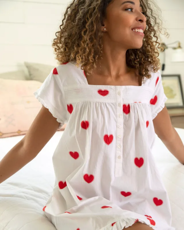 Queen of Hearts - Pintuck Nightgown - Ruby Cloud sold by Printfresh