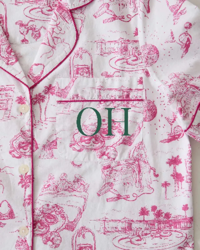 PF x Sean Taylor Girls' Trip Toile - Long PJ Set - Pink Cloud sold by Printfresh