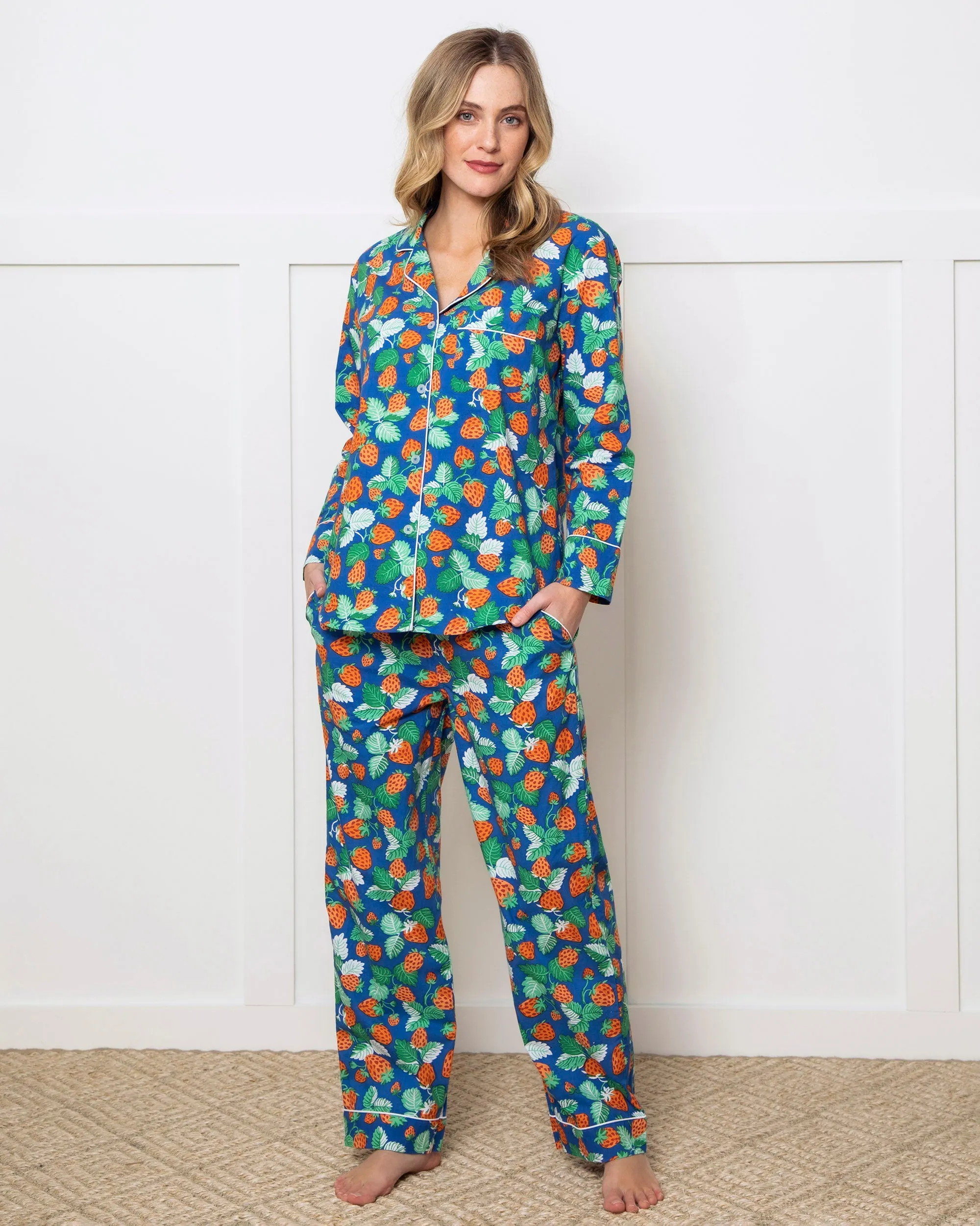 Strawberry Fields - Long PJ Set - Queen Blue sold by Printfresh product image thumbnail 4