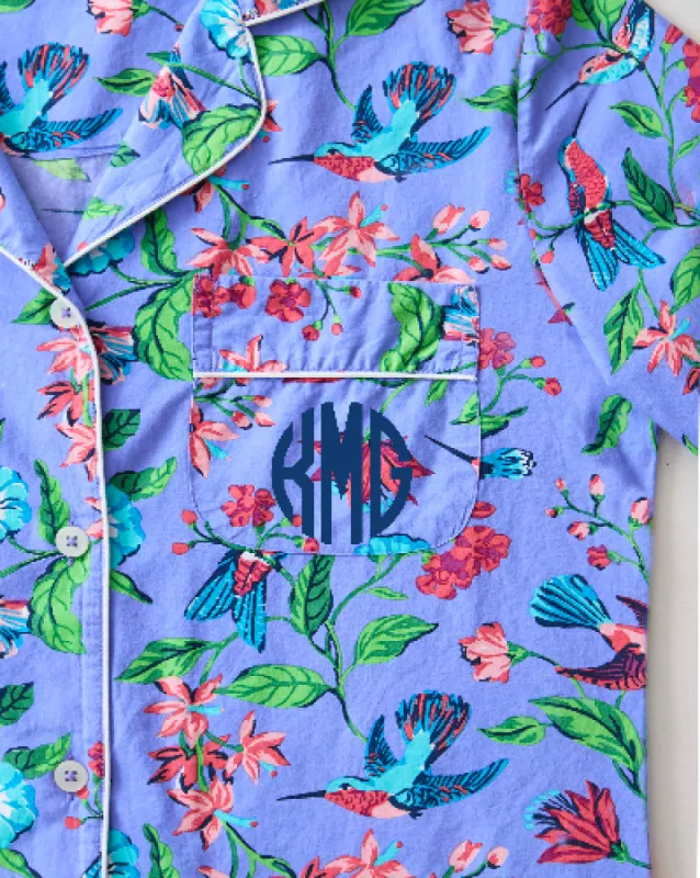 Hummingbird Haven - Short Sleeve Top & Cropped Pants Set + Gift Pouch - Crocus sold by Printfresh