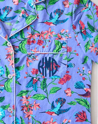 Hummingbird Haven - Short Sleeve Top & Cropped Pants Set + Gift Pouch - Crocus sold by Printfresh