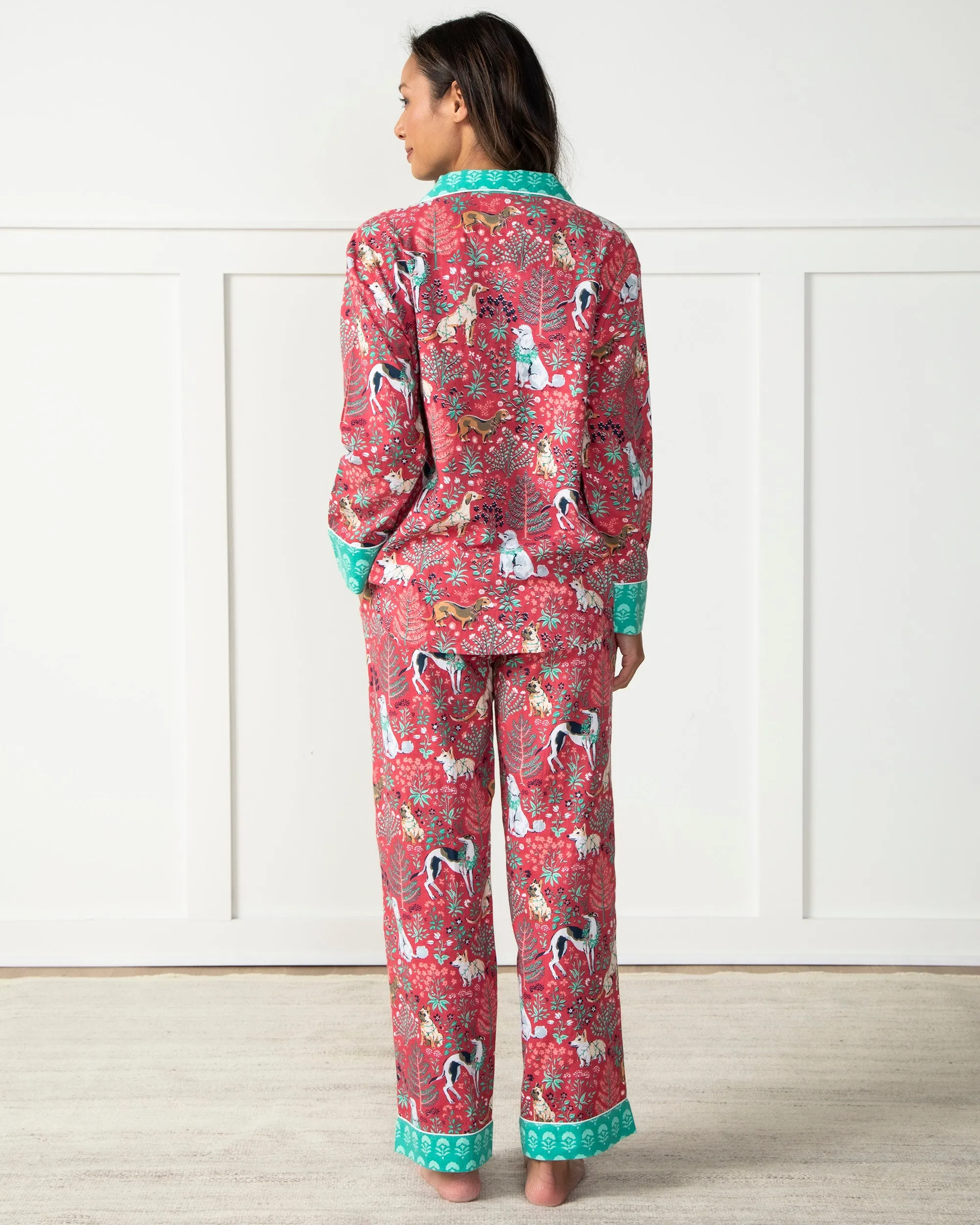 Happy Howlidays - Tall Flannel Long Sleep Set - Ruby sold by Printfresh product image thumbnail 5