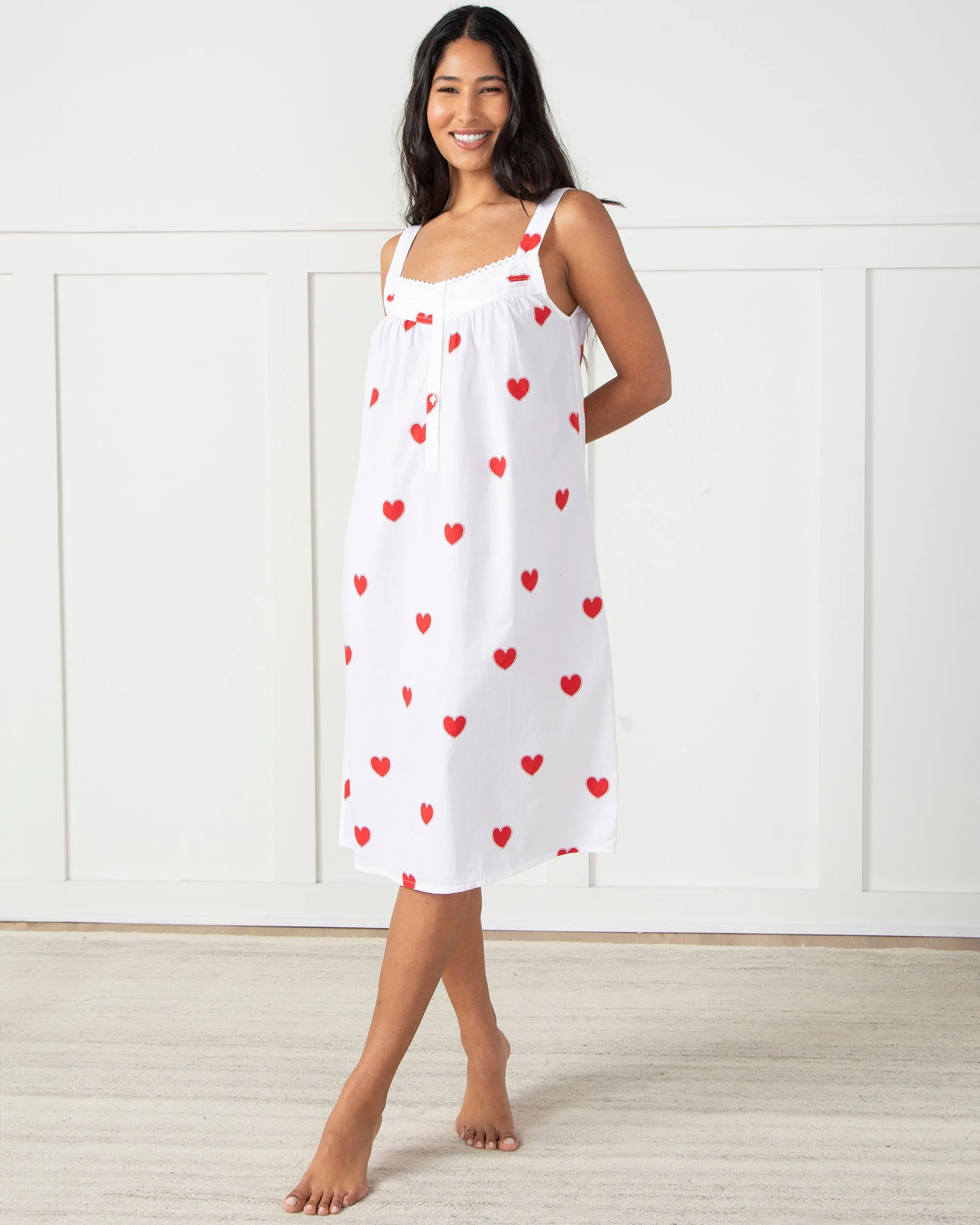 Queen of Hearts - Back to Bed Nightgown - Ruby Cloud sold by Printfresh