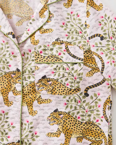 Bagheera - Short Sleeve Top & Long Pants PJ Set - Blush sold by Printfresh