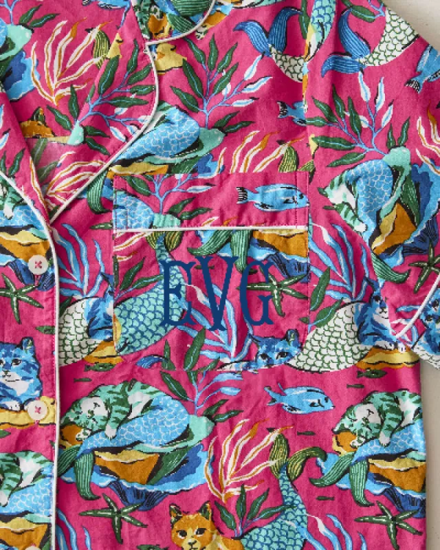 Meowing Mermaids - Short PJ Set - Hot Pink sold by Printfresh