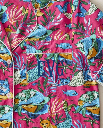 Meowing Mermaids - Short PJ Set - Hot Pink sold by Printfresh