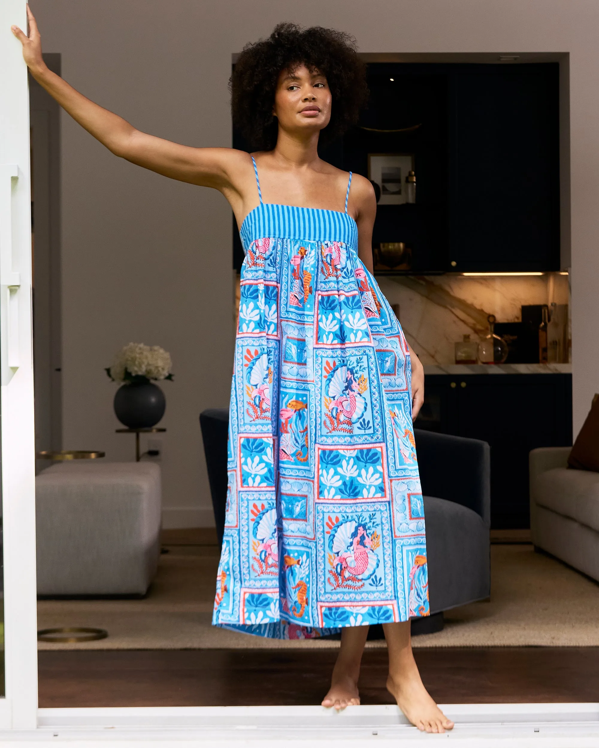 Tidal Tapestry - Daydream Nightgown - Saltwater Blue sold by Printfresh product image thumbnail 4