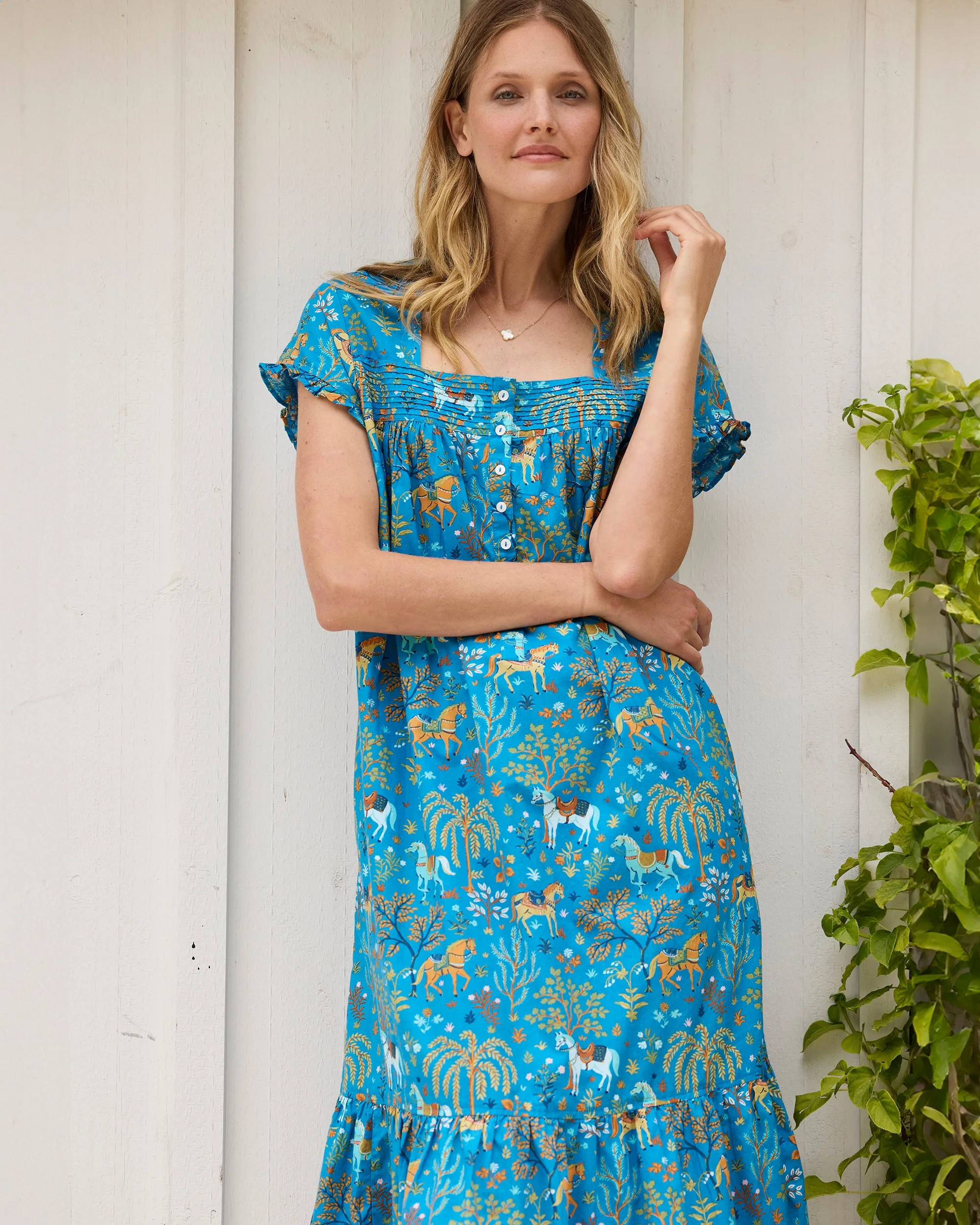 Show Pony - Daylight Nightgown - Steel Blue sold by Printfresh