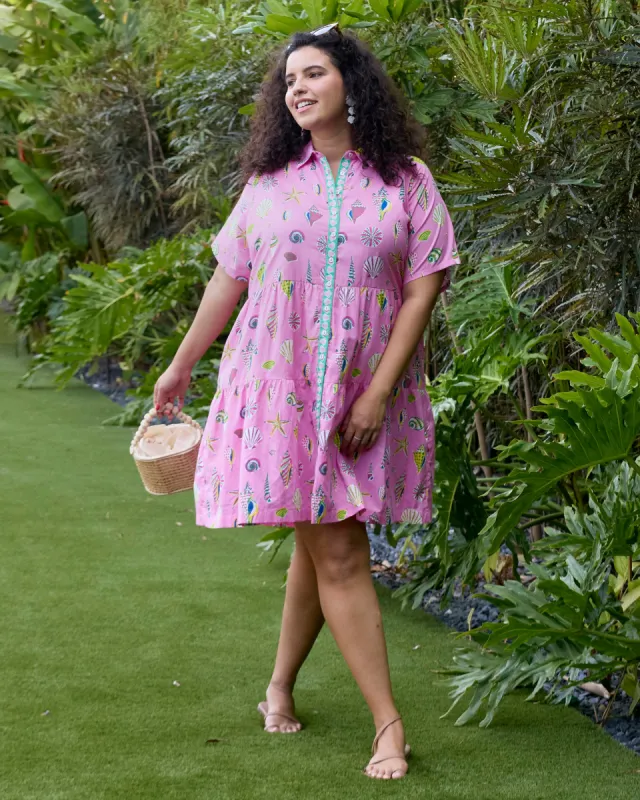 Beachcomber - Easy Elegance Dress - Neon Bubblegum sold by Printfresh