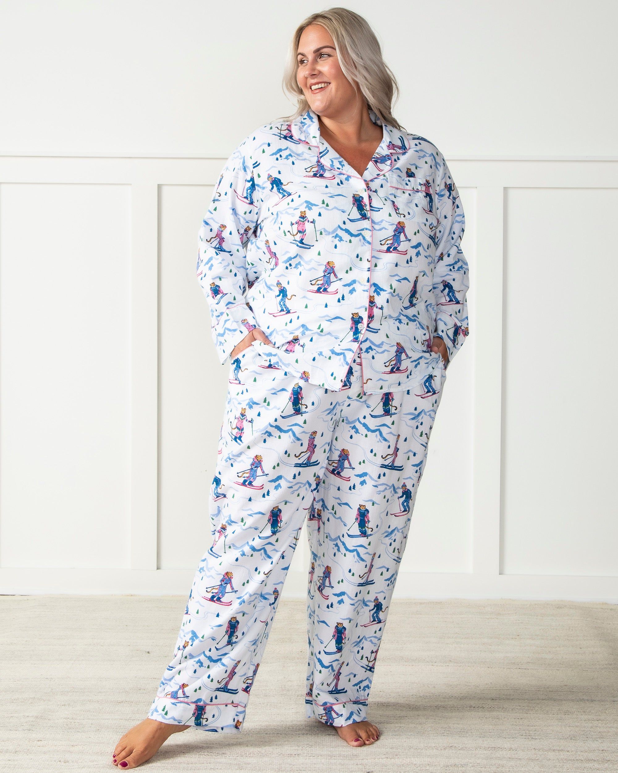 Hit the Slopes - Tall Flannel Long Sleep Set - Icicle sold by Printfresh product image thumbnail 3