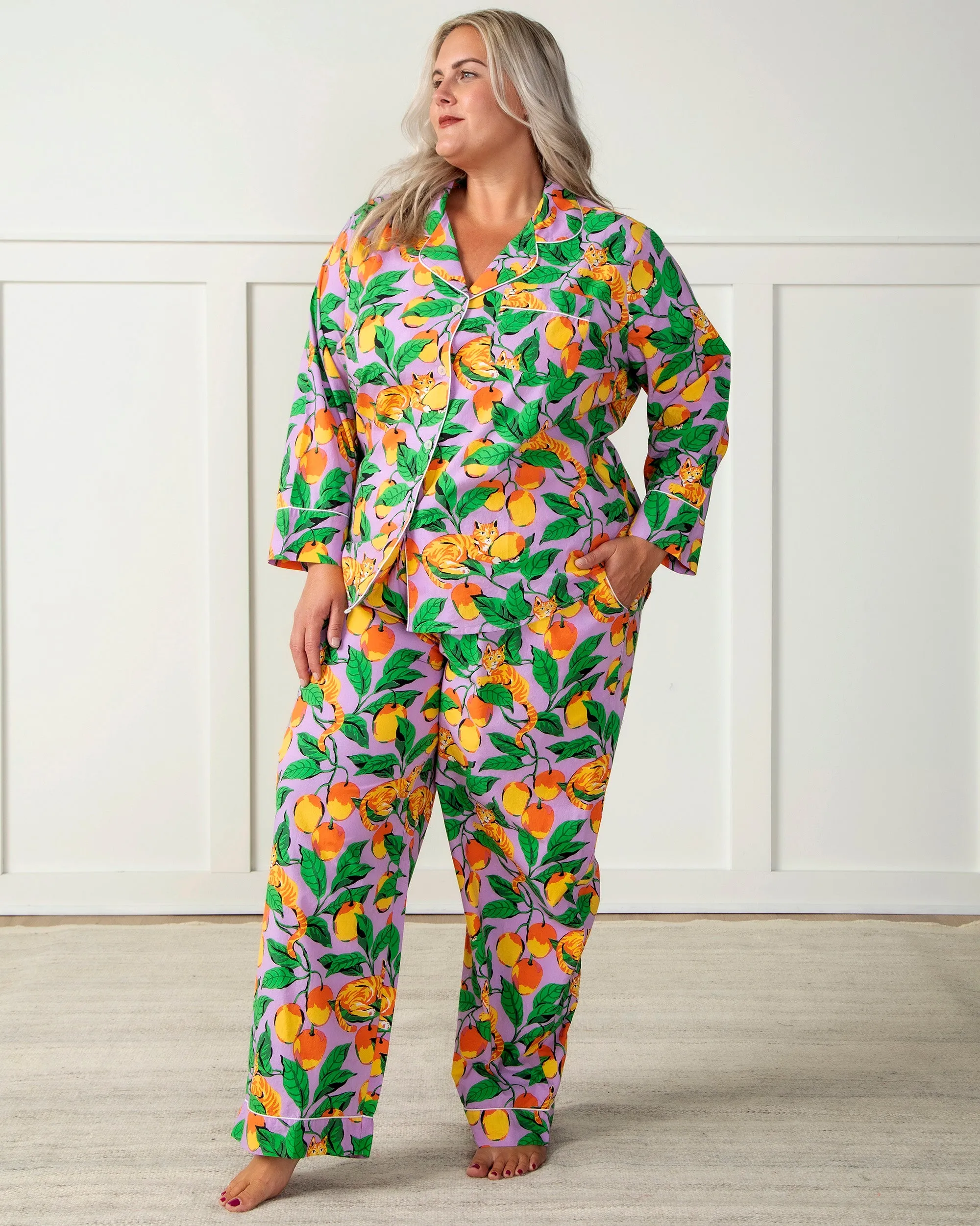 Mango Tabby - Long PJ Set - Orchid Bloom sold by Printfresh product image thumbnail 4
