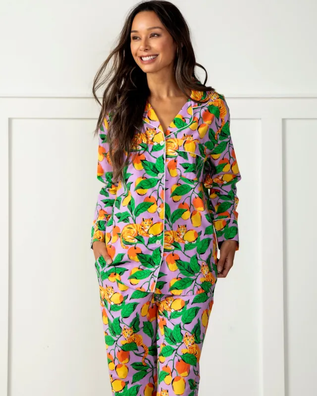 Mango Tabby - Long PJ Set - Orchid Bloom sold by Printfresh