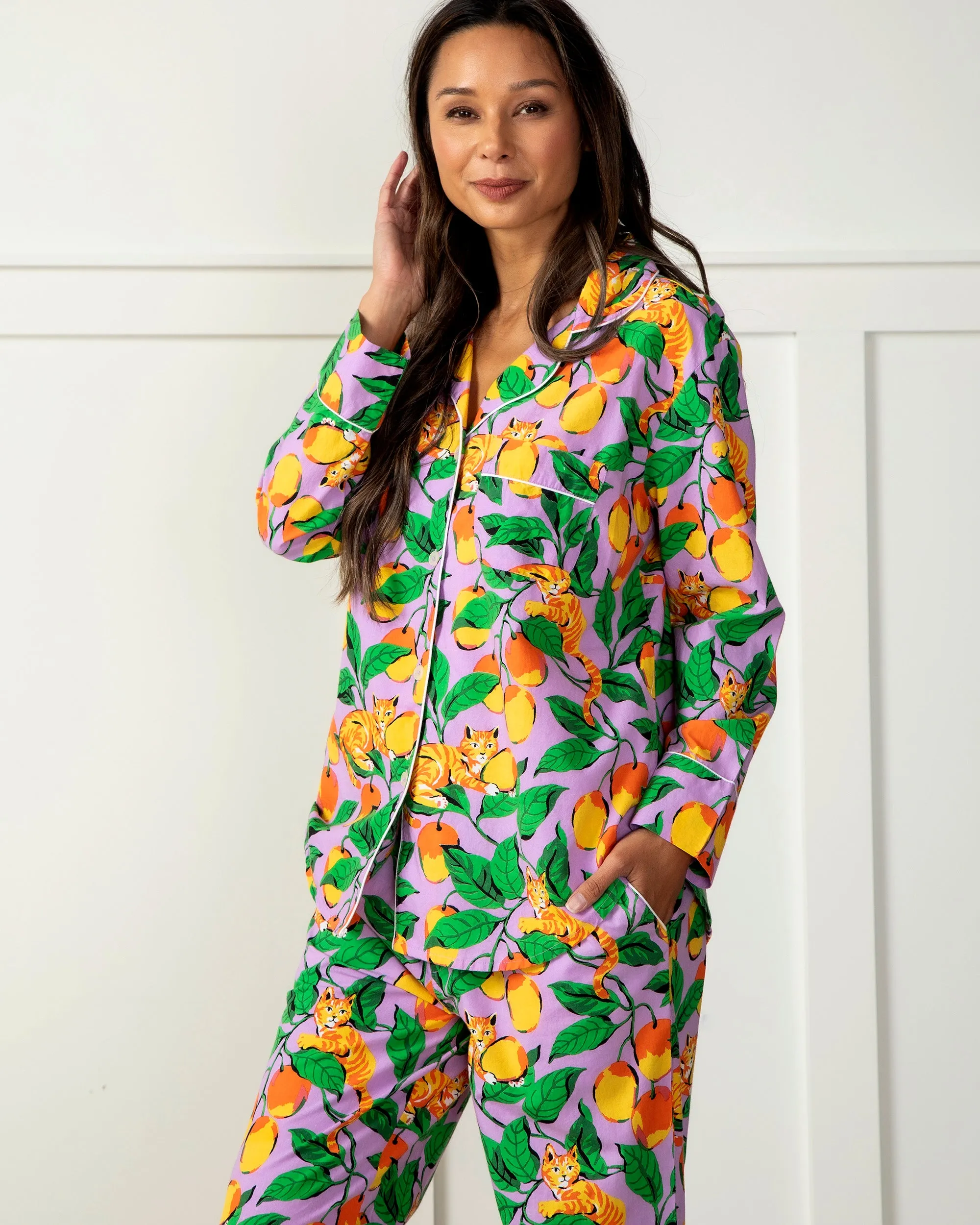 Mango Tabby - Long PJ Set - Orchid Bloom sold by Printfresh product image thumbnail 5