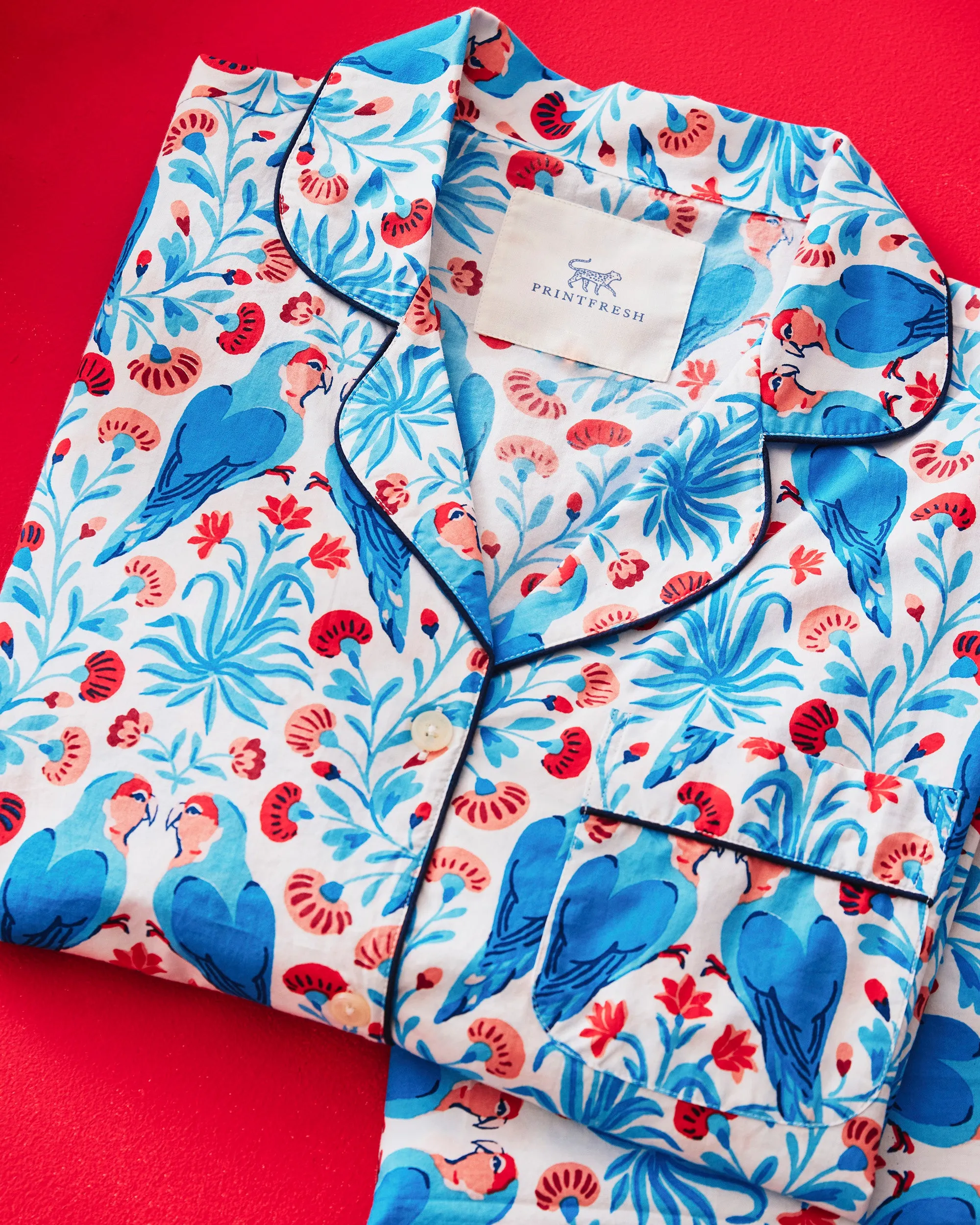 Lovebirds - Long PJ Set - Blue Cloud sold by Printfresh product image thumbnail 3