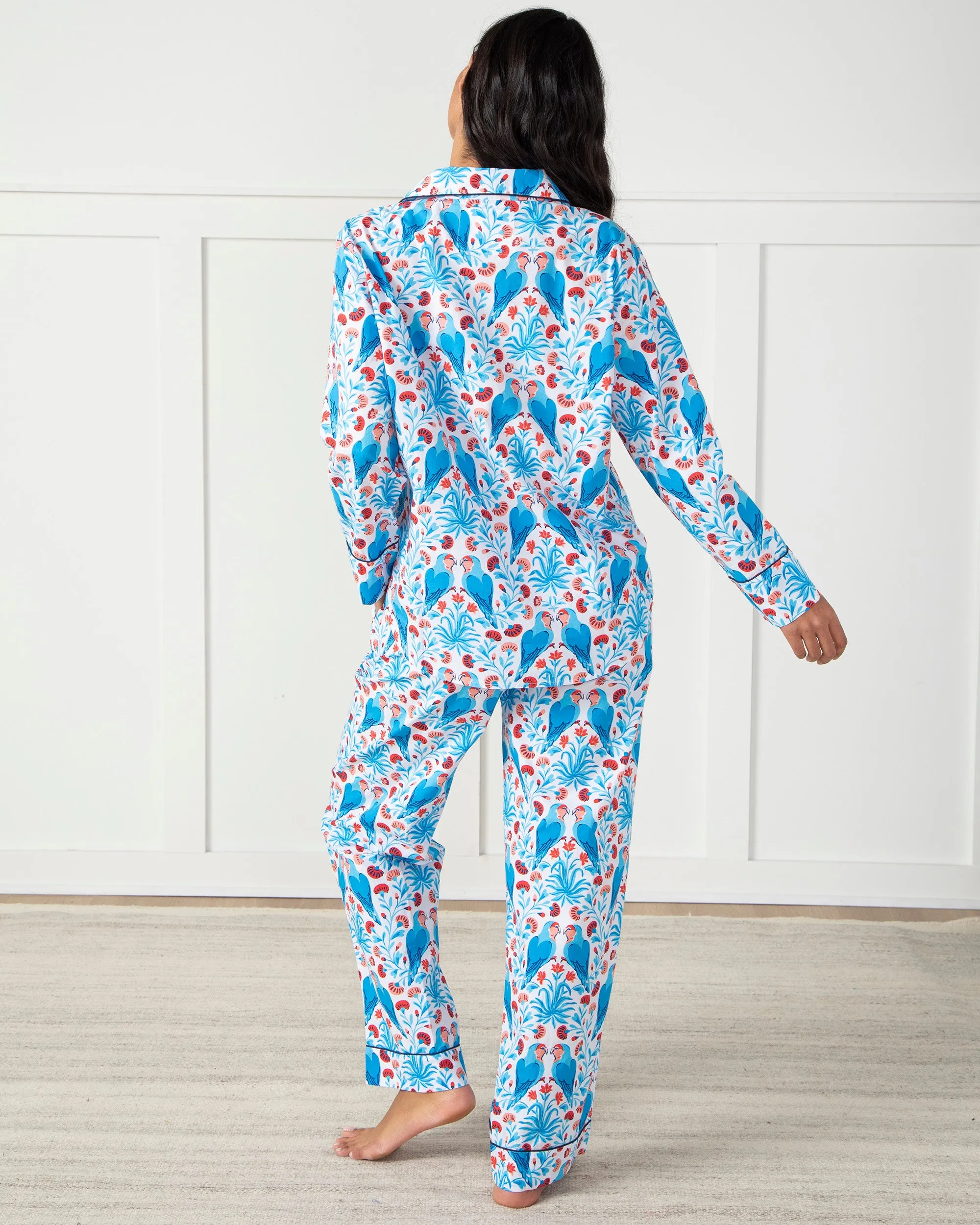 Lovebirds - Long PJ Set - Blue Cloud sold by Printfresh product image thumbnail 4