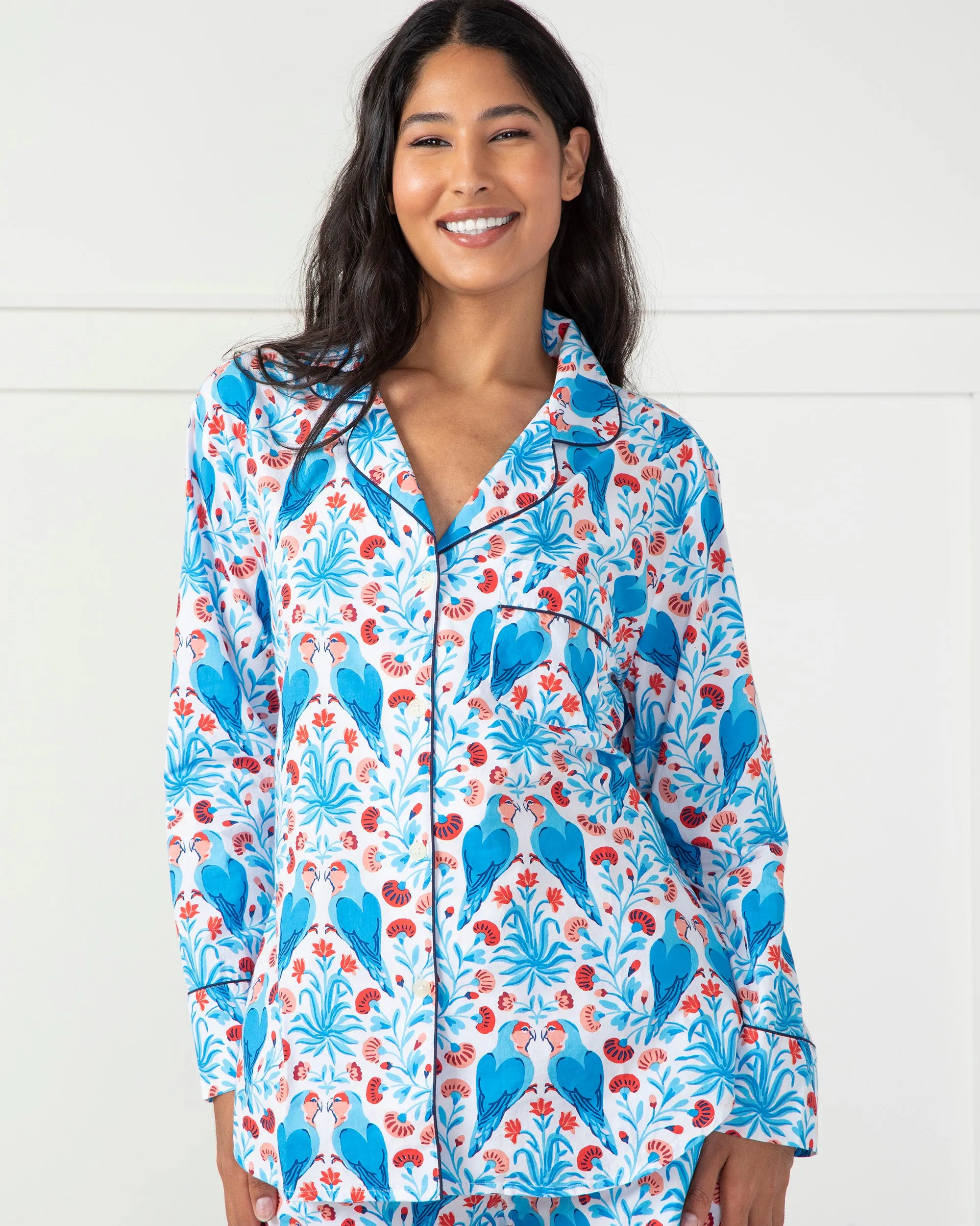 Lovebirds - Long PJ Set - Blue Cloud sold by Printfresh product image thumbnail 2