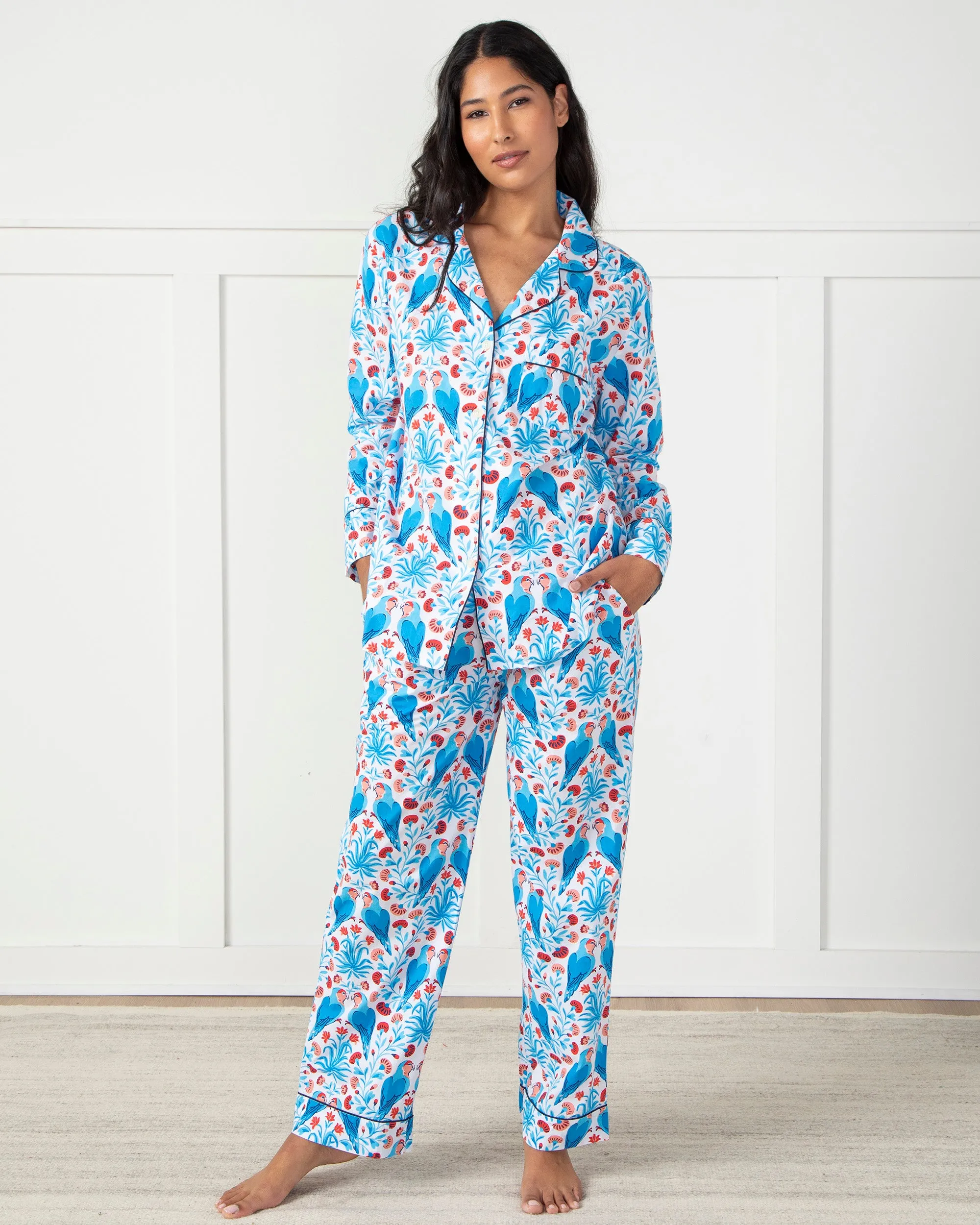 Lovebirds - Long PJ Set - Blue Cloud sold by Printfresh product image thumbnail 5