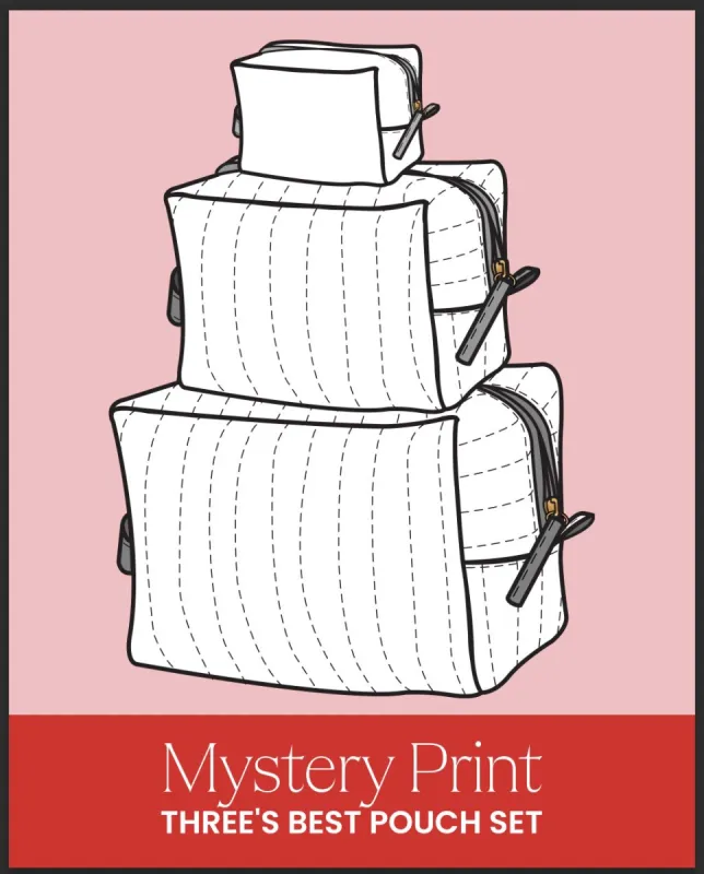 Mystery Print Three’s Best Pouch Set sold by Printfresh