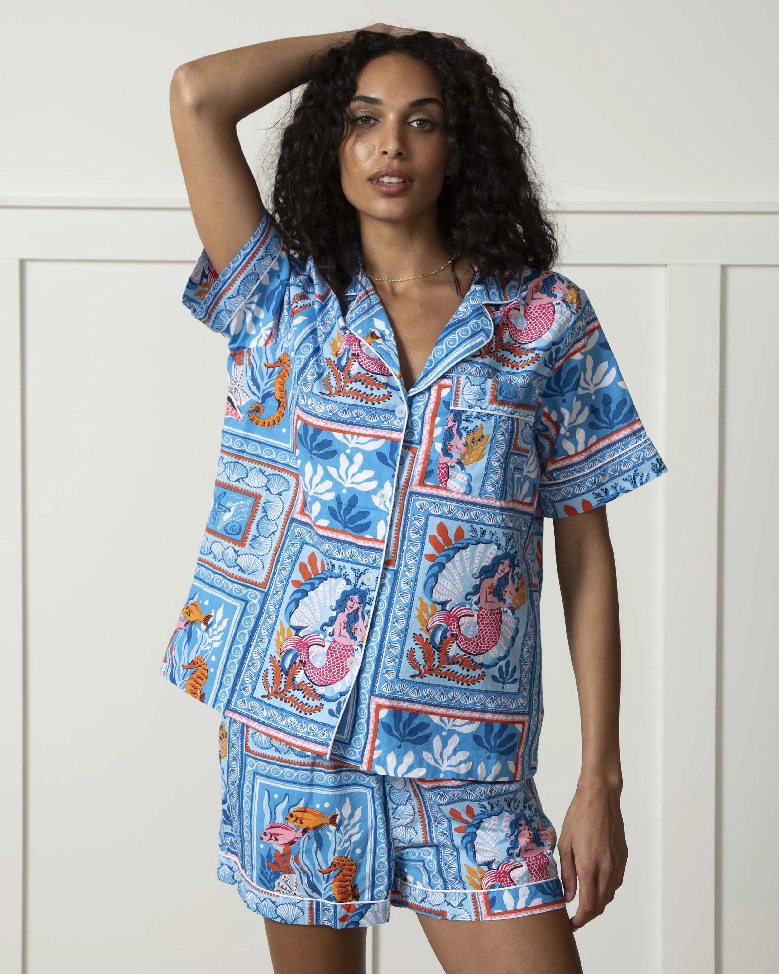 Tidal Tapestry - Short PJ Set - Saltwater Blue sold by Printfresh
